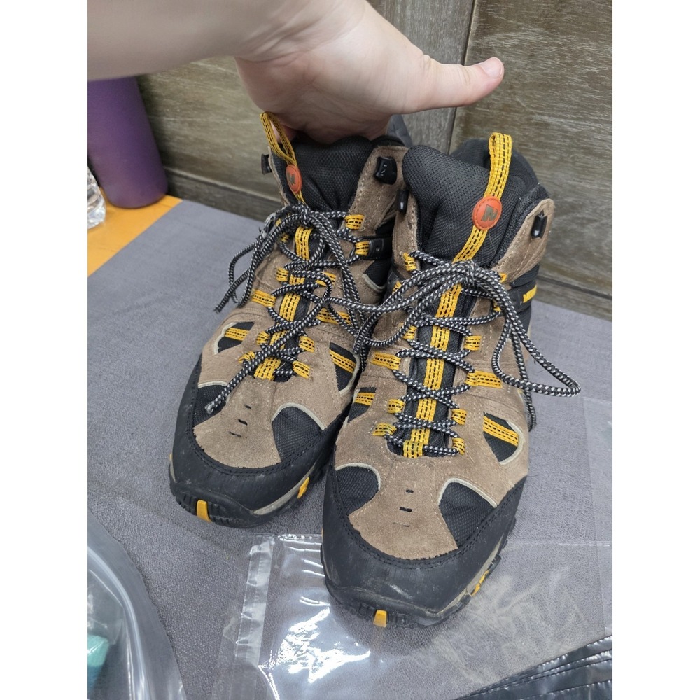 Merrell Waterproof Mid Hiking Boots Men's US 12 Brown Suede Vibram Trail